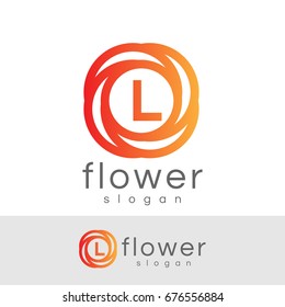 flower initial Letter L Logo design