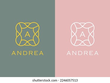 Flower initial letter A logo design