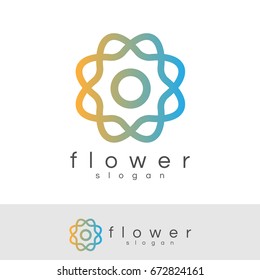 flower initial Letter O Logo design