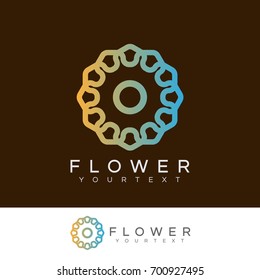 flower initial Letter O Logo design