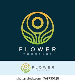 flower initial Letter O Logo design