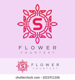 flower initial Letter S Logo design