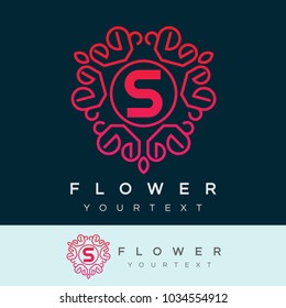 flower initial Letter S Logo design