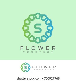 flower initial Letter S Logo design