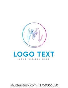 Tipo de letra inicial de flor Modelo de logotipo fresco M, logotipo vectorial para identidad empresarial y de empresa 