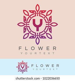 flower initial Letter Y Logo design
