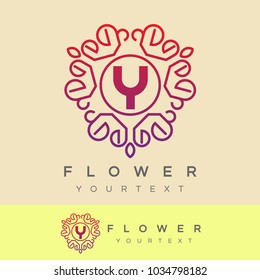 flower initial Letter Y Logo design