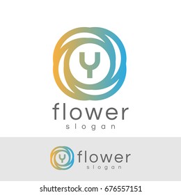 flower initial Letter Y Logo design