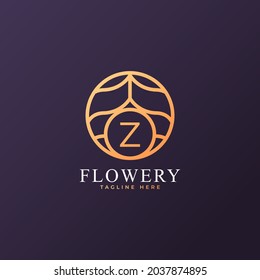 Flower Initial Letter Z Logo Design Template Element. Eps10 Vector