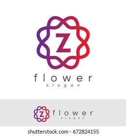 flower initial Letter Z Logo design