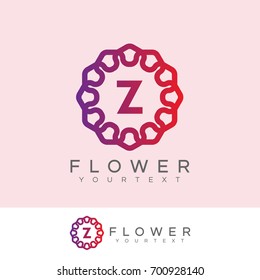 flower initial Letter Z Logo design