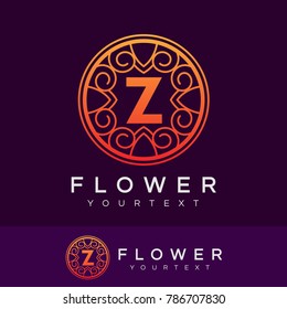 flower initial Letter Z Logo design