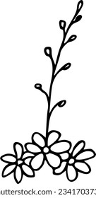 Flower ink vector illustration for wedding invitation, greeting cards fabric etc