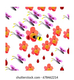 Flower and insect background
