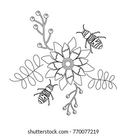 flower and insect icon image 