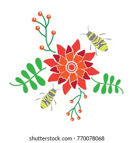 flower and insect icon image 