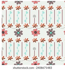 Flower and insect seamless pattern