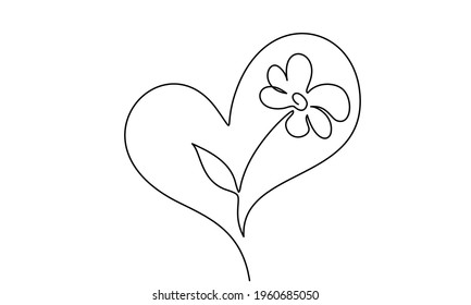 Flower inside heart 
