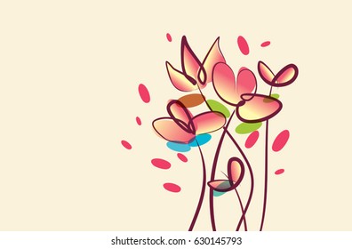 Flower invitation card, save the date card, greeting card template