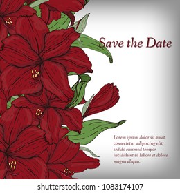 Flower invitation, save the date card template, abstract elegant pattern vector design editable. Hand drawn background. Floral design. 