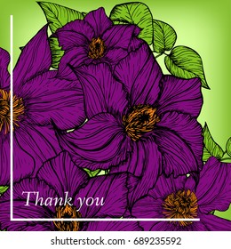 Flower invitation, save the date card template, abstract elegant pattern vector design editable. Hand drawn background. Floral design
