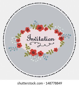 Flower invitation in vintage style