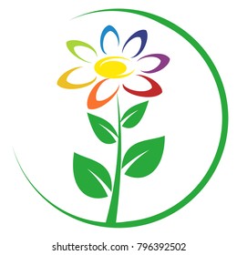 The flower is iridescent. Vector illustration