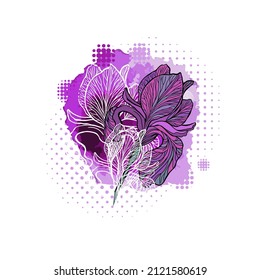Fleur d'iris dessin à l'aquarelle, illustration vectorielle dessinée à la main. Conception pour l'invitation au mariage ou le design de beauté.