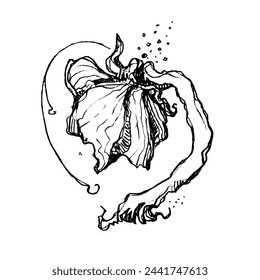 Blume isoliert vom Hintergrund. Handgezeichnete Illustration.