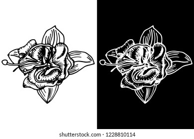 flower isolated hand drawn sketch