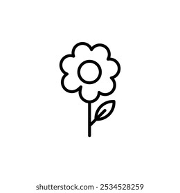 Vector aislado del icono de la flor sobre fondo blanco