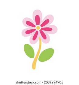 Flower isolated on white background. colorful floral icons. Flower in flat design style. Vector Illustration