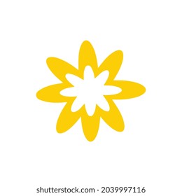 Blume einzeln auf weißem Hintergrund.
