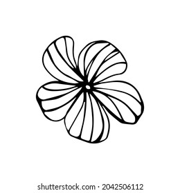 Flor aislada en el fondo blanco. Ilustración vectorial.