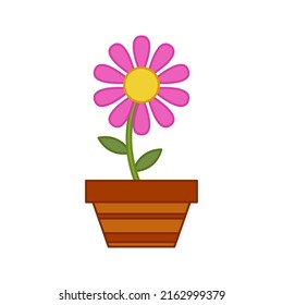 Flor aislada en el fondo blanco. Ilustración del vector