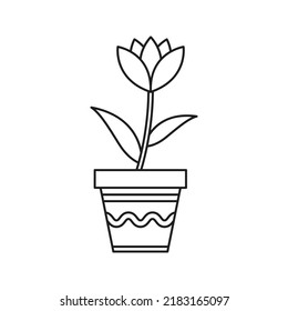 Flor aislada en el fondo blanco. Ilustración del vector