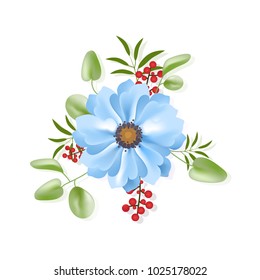 Flower isolated on white background.Modern design for t-shirt,print material,cloth and textile.Useful for invite and wedding card,wallpaper,poster,greeting card.Creative trendy art,vector illustration