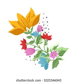 Flower isolated on white background.Modern design for t-shirt,print material,cloth and textile.Flower for invite and wedding card,wallpaper,poster,greeting card.Creative trendy art,vector illustration
