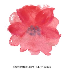 Flower isolated on white background.Modern design for t-shirt,print material,cloth and textile.Useful for invite and wedding card,wallpape,poster,greeting card.Creative trendy art,watercolor