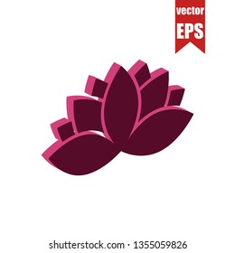 Flower isometric icon.Vector illustration.