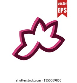 Flower isometric icon.Vector illustration.
