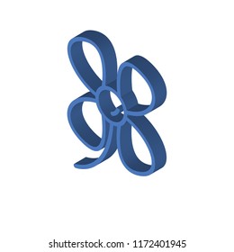 Flower isometric left top view 3D icon