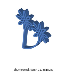 Flower isometric left top view 3D icon
