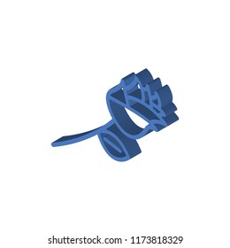 Flower isometric left top view 3D icon