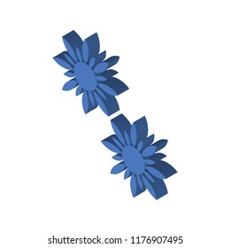 Flower isometric left top view 3D icon