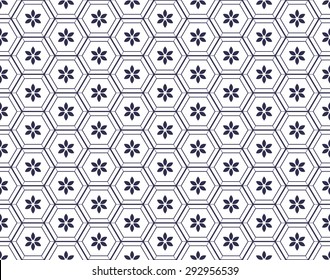 flower japanese style pattern background vector