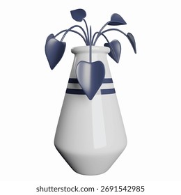 Ilustração de vetor de decoração de jarro de flor