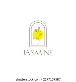 jazmín de flores con diseño de logotipo de ventana