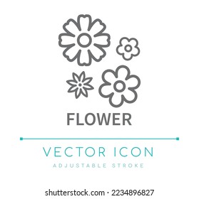 Flower Jewelry Vector Line Icon