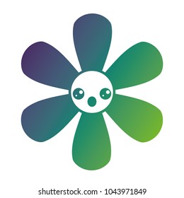  flower kawaii cartoon botanical icon gradient color